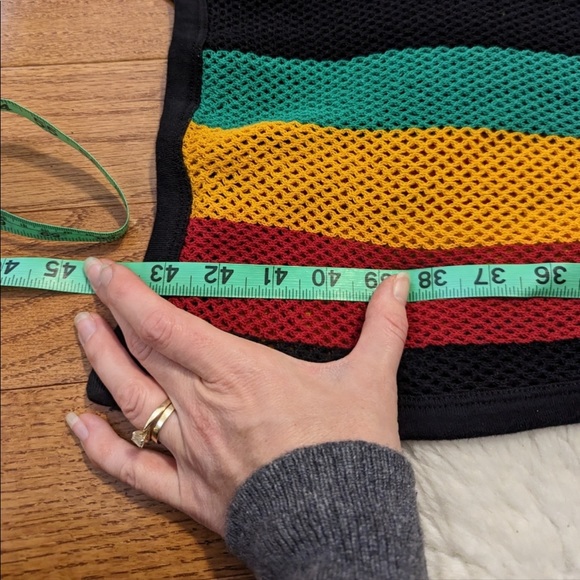 Crochet knit mesh Rasta dress small/medium - Picture 9 of 12